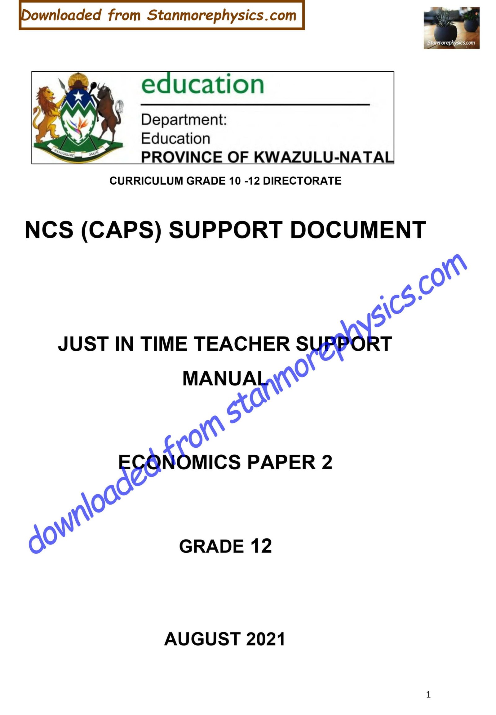 economics grade 12 term 2 assignment 2021 memorandum
